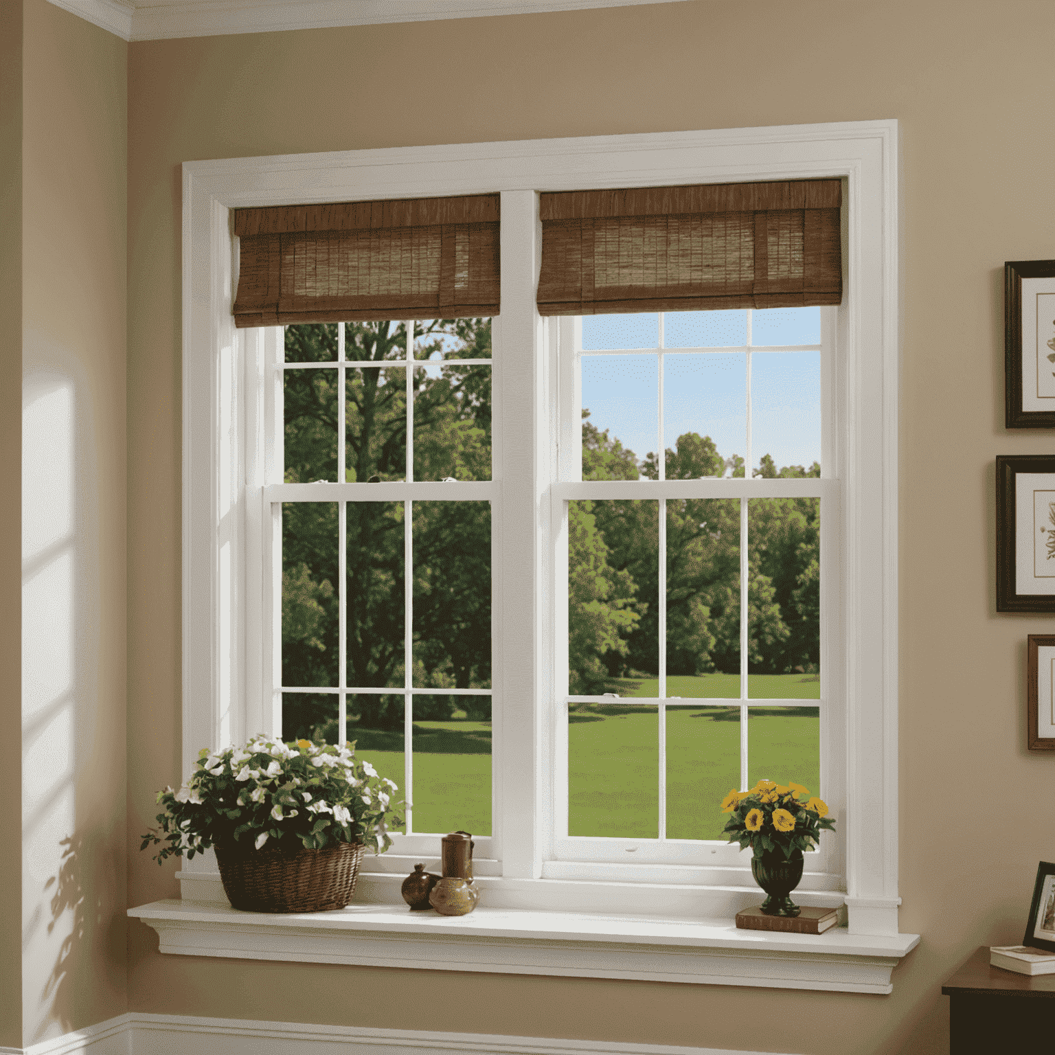 Traditional double-hung windows in a classic home setting